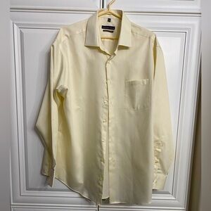 NWOT MEN’S CREAM GEOFFREY BEENE CLASSIC FIT LONG SLEEVE DRESS SHIRT 17 1/2 35/35